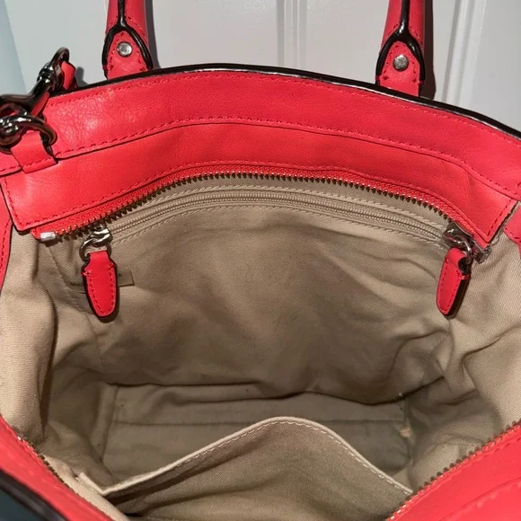 Coach Cherry Red Leather Tote - Picture 4 of 6